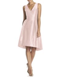 alfred sung high low cocktail dress