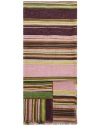 Mango - Striped Linen Blend Scarf - Lyst