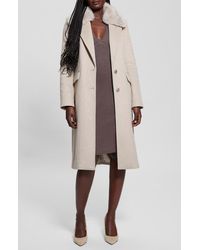 Guess - Nancy Coat With Removable Faux Fur Collar - Lyst