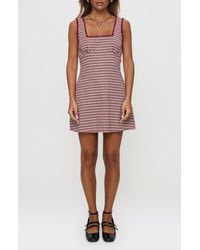 Princess Polly - Dasha Check Cotton Fit & Flare Minidress - Lyst