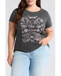 Lucky Brand - Lucky You Embellished Cotton Graphic T-Shirt - Lyst