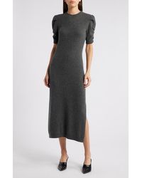 FRAME - Ruched Sleeve Recycled Cashmere & Recycled Wool Sweater Dress - Lyst