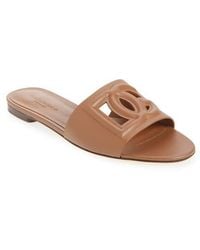 Dolce & Gabbana - Bianca Interlock Slide Sandal - Lyst