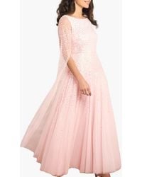 Needle & Thread - Sunrise Sequin Cape Sleeve Ankle Gown - Lyst