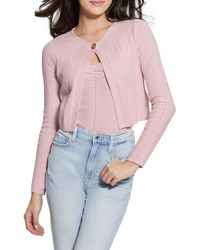 Guess - Cecilia Cotton Blend Pointelle Cardigan - Lyst