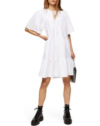 topshop red smock dress