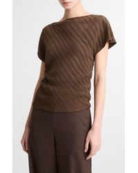 Vince - Diagonal Pleat Satin Top - Lyst