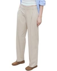 Mango - Pleated Straight Leg Pants - Lyst