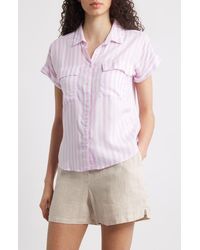 Beach Lunch Lounge - Kaiana Stripe Short Sleeve Button-Up Shirt - Lyst