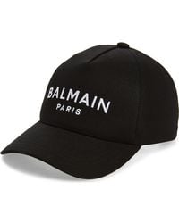 Balmain - Embroidered Logo Cotton Twill Baseball Cap - Lyst