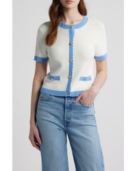 French Connection - Bennet Short Sleeve Rib Cardigan - Lyst
