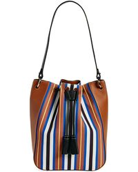 Strathberry - X Collagerie Large Bolo Canvas & Leather Bucket Bag - Lyst