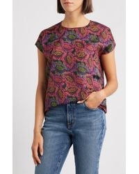Apny - Floral Cap Sleeve Shell - Lyst