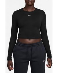 Nike - Sportswear Chill Knit Slim Long Sleeve Crop T-Shirt - Lyst