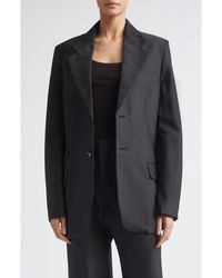 Victoria Beckham - Single Breasted Virgin Wool Blend Suiting Blazer - Lyst