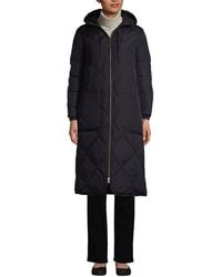 Lands' End - Featherfree Insulated Diamond Quilted Maxi Coat - Lyst