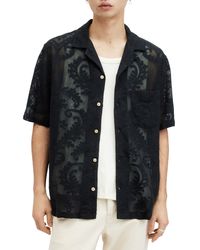 AllSaints - Cerrito Relaxed Fit Lace Camp Shirt - Lyst