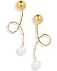 Dries Van Noten - Freshwater Pearl Ball Stud Drop Back Earrings - Lyst