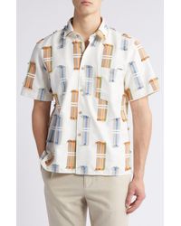 Percival - Ambassador Fil Coupé Short Sleeve Organic Cotton Button-up Shirt - Lyst