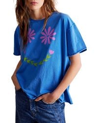 Free People - Sunshine Smiles Oversize Cotton Graphic T-shirt - Lyst