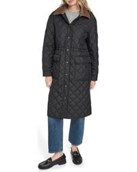 Levi's - Diamond Quilted Hooded Long Coat - Lyst