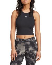 adidas Originals - Essentials Lifestyle Rib Crop Tank Top - Lyst