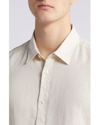 BOSS - Liam Slim Fit Solid Short Sleeve Linen Blend Button-up Shirt - Lyst