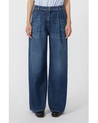 Weekend by Maxmara - Ortles Pleat Front Wide Leg Jeans - Lyst