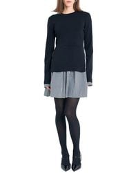 English Factory - Mixed Media Long Sleeve Minidress - Lyst