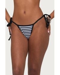 Edikted - Mckayla Stripe Side Tie String Bikini Bottoms - Lyst