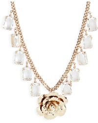 Carolina Herrera - Crystal Shaker Rose Pendant Necklace - Lyst