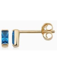 Oradina - 14K Fresco Baguette Micro Studs Earrings - Lyst