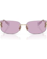 Miu Miu - 75Mm Oversize Rectangular Wrap Sunglasses - Lyst