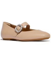 Fitflop - Delicato Crystal-Buckle Leather Mary Janes - Lyst