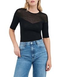 MARCELLA - Adeline Mixed Media Top - Lyst