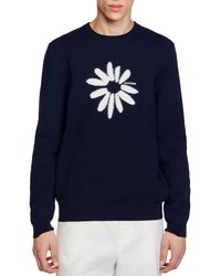 Sandro - Fuzzy Flower Sweater - Lyst