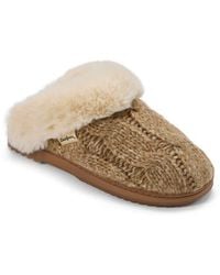 Dearfoams - Nicki Knit Scuff Cable Knit Slippers - Lyst