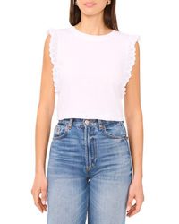 Two By Vince Camuto - Ruffle Eyelet Tank Top - Lyst