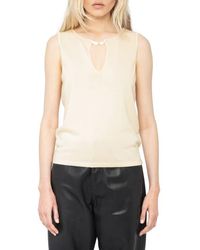 Zadig & Voltaire - Sayani Crystal Detail Keyhole Neck Knit Tank - Lyst