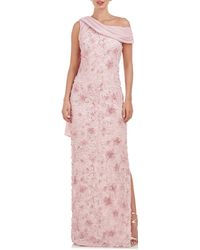 JS Collections - Elodie Floral One-shoulder Cotton Blend Gown - Lyst
