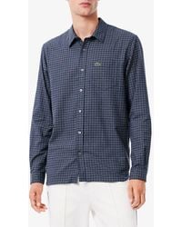 Lacoste - Regular Fit Plaid Flannel Button-Up Shirt - Lyst