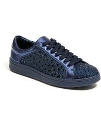 Lady Couture - Low Top Laser Cut Sneaker With Rhinestones - Lyst