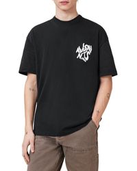 AllSaints - Orlando Logo Oversize Graphic T-Shirt - Lyst