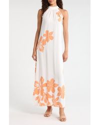 Vince Camuto - Mock Neck Trapeze Maxi Dress - Lyst