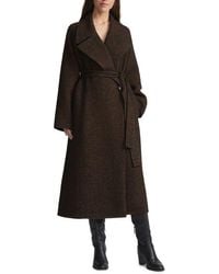 Lafayette 148 New York - Wide Lapel Alpaca & Wool Blend Herringbone Wrap Coat - Lyst