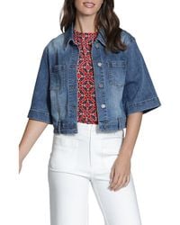Apny - Short Sleeve Denim Jacket - Lyst