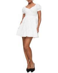 Princess Polly - Daniela Tiered Puff Sleeve Cotton Minidress - Lyst