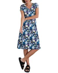 Seasalt Cornwall - Pier View Stretch Organic Cotton Fit & Flare Dress - Lyst