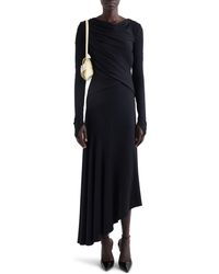 Givenchy - Draped Long Sleeve Asymmetric Hem Dress - Lyst