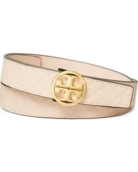 Tory Burch - Miller Debossed T Monogram Leather Belt - Lyst
